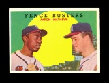 1959 Topps Baseball Card #212 Fence Busters Hank Aaron & Ed Mathews NM+ Con