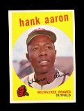 1959 Topps Baseball Card #380 Hall of Famer Hank Aaron Milwaukee Braves NM+