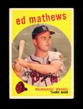 1959 Topps Baseball Card #450 Hall of Famer Ed Mathews Milwaukee Braves EX/
