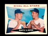 1960 Topps Baseball Card #160 Rival All Stars  Mickey Mantle & Ken Boyer EX