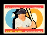1960 Topps Baseball Card #563 All Star Hall of Famer Mickey Mantle New York