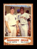 1962 Topps Baseball Card #18 Maagers Dream Mickey Mantle & Willie Mays NM C