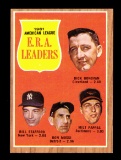 1962 Topps Baseball Card #55 AL E.R.A. Leaders Donovan, Stafford, Mossi, Pa