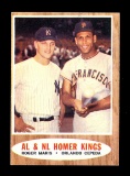 1962 Topps Baseball Card #401 AL & NL Homer Kings Roger Maris & Orlando Cep