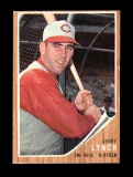1962 Topps Baseball Card #487 Jerry Lynch Cincinnati Reds NM Off Center Con