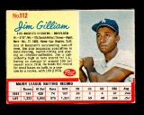 1962 Post Cereal Hand Cut Baseball Card #112 Jim Gilliam Los Angeles  Dodge