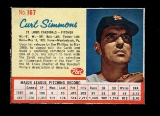1962 Post Cereal Hand Cut Baseball Card #167 Curt Simmons St Louis Cardinal