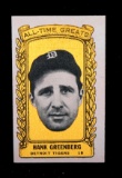 1963 Bazooka All Time Greats Baseball Card #19 Hank Greenberg Detroit Tiger