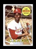 1969 Topps Baseball Card #85 Hall of Famer Lou Brock St Louis Cardinals NM