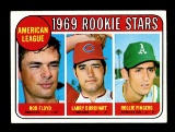 1969 Topps Baseball Card #597 A.L. Rookie Stars Rollie Fingers, Larry Burch