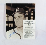 Autographed 8 x 10 Photo of Joe Adcock Milwaukee Braves at Sports Memorabil