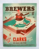 1943 Milwaukee Brewers Then From American Association League. Official Scor