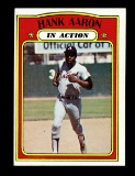 1972 Topps Baseball Card #300 In Action Hall of Famer Hank Aaron Atlanta Br