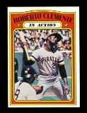 1972 Topps Baseball Card #310 In Action Hall of Famer Roberto Clemente Pitt