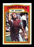 1972 Topps Baseball Card #434 In Action Hall of Famer Johnny Bench Cincinna