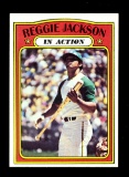 1972 Topps Baseball Card #436 In Action Hall of Famer Reggie Jackson Oaklan