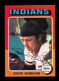 1975 Topps Baseball Card Error Blank Back Dave Duncan Cleveland Indians NM/