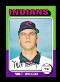 1975 Topps Baseball Card Error Blank Back Milt Wilcox Cleveland Indians NM/