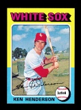 1975 Topps Baseball Card Error Blank Back Ken Henderson Chicago White Sox N