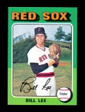 1975 Topps Baseball Card Error Blank Back Bill Lee Boston Red Sox NM/MT+ Co