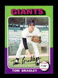 1975 Topps Baseball Card Error Blank Back Tom Bradley San Francisco Giants