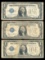 (3) 1928 (Funny Back) $1 Silver Certificates.