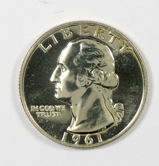 1961 Proof Washington Quarter Dollar. PR68