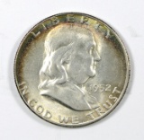 1952-S Franklin Half Dollar AU/BU Toned/Color
