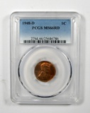 1948-D Wheat Cent Graded PCGS MS66RD