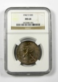 1942-S Walking Liberty Half Dollar Graded NGC MS64