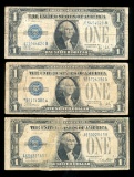 (3) 1928 (Funny Back) $1 Silver Certificates.