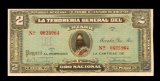 1916 2 Pesos Estado De Yucatan La Tesoreria Mexico Revolutionary Currency