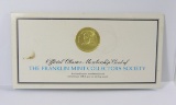 1977 Franklin Mint Collectors Society Charter Member Coin 24KT Gold on ster