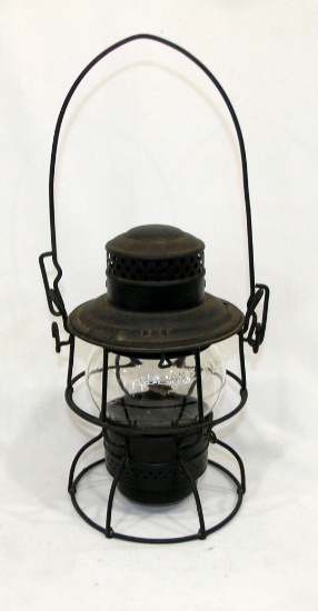 Vintage Adams And Westlake Kero 236 Railroad Lamp Clear Glass Globe Marked