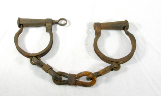 Vintage 19th Century Hand Shackles/Restraints Icon Construction Key Include