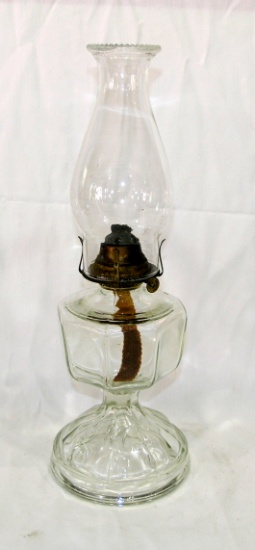 Vintage Banner Clear Glass Kerosene Oil Lamp With Clear Glass Chimney Sun P