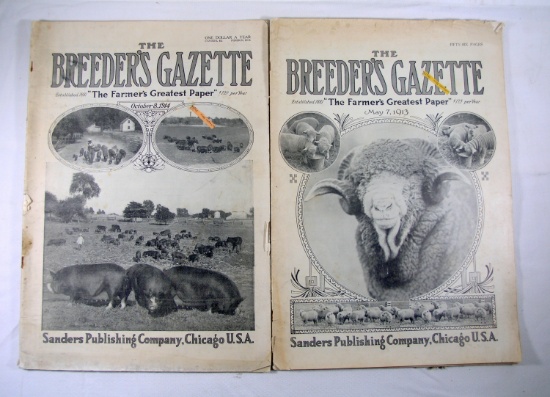 (2) Breeders Gazette Magazines from 1913 and 1914.