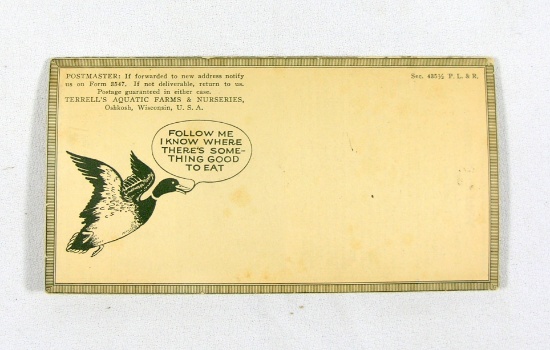 1920s-30s Mailer Advertising Pamphlet from "Terrells Aquatic Farms and Nurs