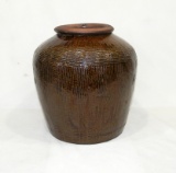 Large Clay/Stoneware Jug Or Possibly Planter Appears To Be Hand Made With B