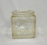 Vintage Antique Planters Peanut Large Square Store Dispay Jar With embossed