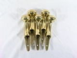(5) Polished Brass Horse Hames Knobs. Great for Walking Stick Projects. 8