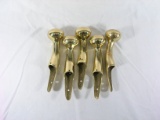 (5) Polished Brass Horse Hames Knobs. Great for Walking Stick Projects. 8
