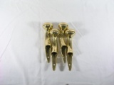 (4) Polished Brass Horse Hames Knobs. Great for Walking Stick Projects. 8
