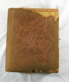 Antique Tri Fold Photo Album with Photos.