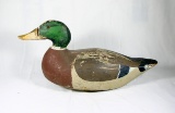 Antique Wood Duck Decoy.  Damage on Beak/Bill. 17