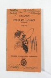 1936-1937 Wisconsin Fishing Laws Booklet. Some graffiti. 3-1/2