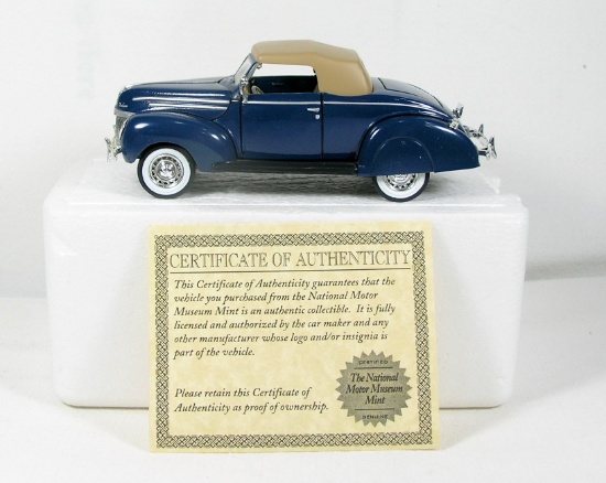 Diecast Replica of 1939 Ford Deluxe Convertible Coupe From National Motor M