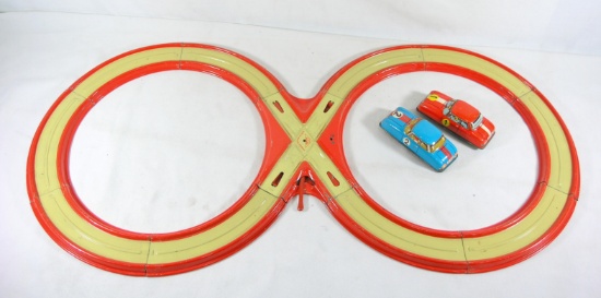 Vintage 1950s Technofix Clockwork Race Set. This is the Model #248 Which Wa