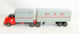 Vintage 1950s-1960s Japan Tin Friction Drive GMC (SSS)  S.I.E. Semi & Trail