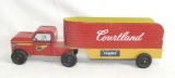 Vintage 1950s -60s Walt Reach Courtland Tin Truck and Trailor Missing Tailg